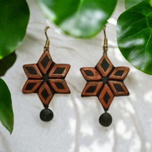 Christmas Party Handpainted Terracotta Earrings Earrings