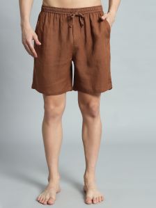 Pure Linen Brown Boxer shorts