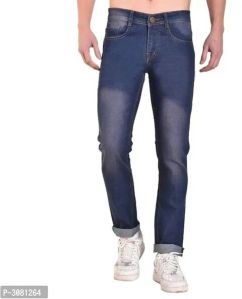 Cotton Spandex Faded Regular Fit Mid-Rise Jeans