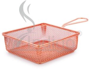 SS MINI SERVING SQUARE COPPER BASKET