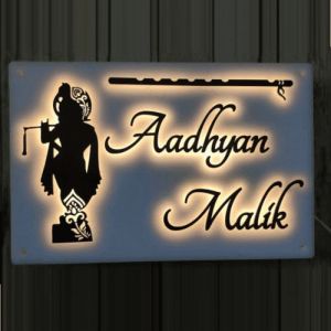 Krishna Light Name Plate for Home Outdoor