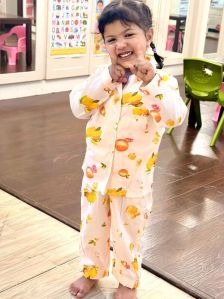 Pink Orchard Kids Night Suit