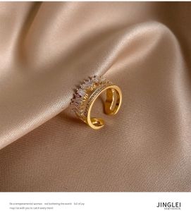 Zircon Gold Double Opening Rings