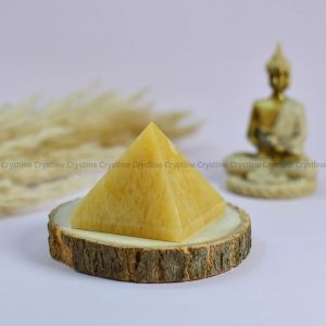 Yellow Calcite Pyramid 2 Inch