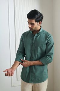 Moss green Cotton Linen Shirts