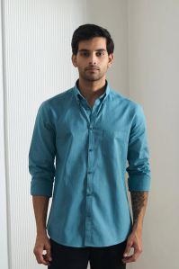 Sea Blue Cotton Linen Shirts