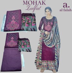 mohak zulfat top pure heavy jam cotton embroidery work suit material