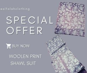 Woolen Print Shawl Design Suit 3