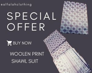 Woolen Print Shawl Suit 2