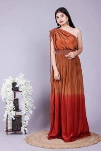 One shoulder kaftan dress