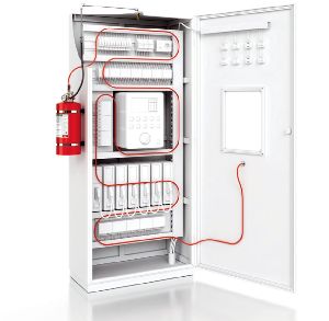 Electrical gas fire suppression system