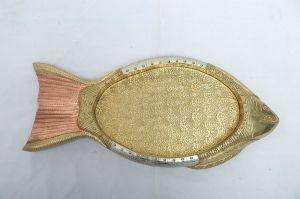 Fish Shape Brass Tray