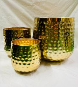 Golden Finish Metal Planter