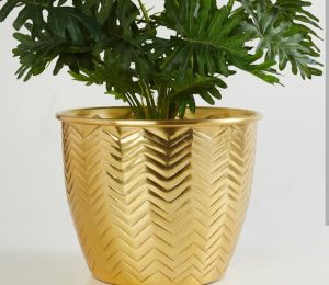 Golden Finish Metal Planter