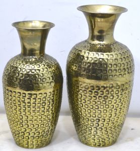 Hammered Brass Flower Vase