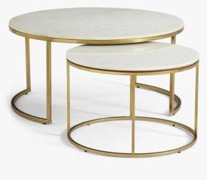 Marble Top Round Iron Table