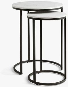 Round Iron Marble Top Stool