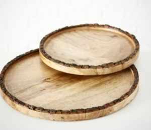 Round Wooden Plates