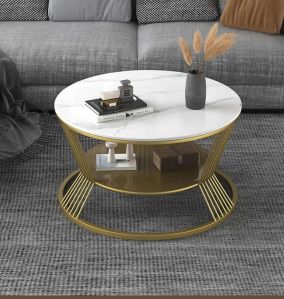 Marble Top Round Iron Table