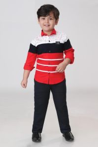 Boy's Casual Shirt And Trouser Set