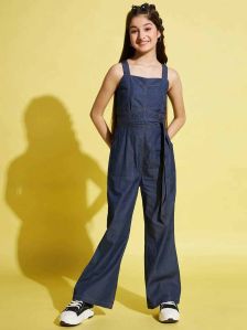 Cotton Girls Denim Jumpsuit