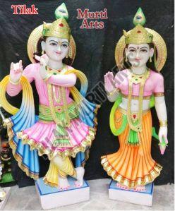 Radha Krishna Marble Statue