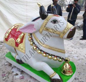 White Marble Nandi Statue