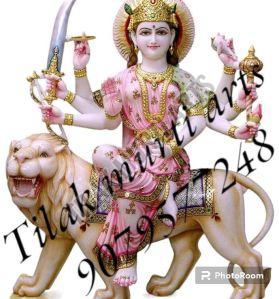 polished durga marble statue