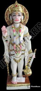 Pure white marble Hanuman statue