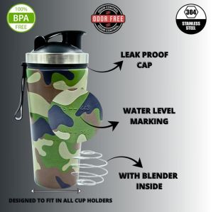Voik Military Printed 800 ml Gym Shaker Bottle