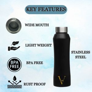 Voik Black Screw Water Bottle