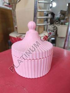 Pink Glass Candy Jar