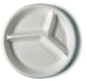 10 Inch 3CP Sugarcane Bagasse Round Plate