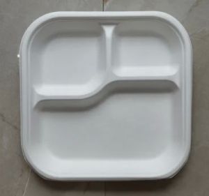 3CP Sugarcane Bagasse Square Meal Tray