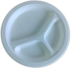 9 Inch 3CP Sugarcane Bagasse Round Plate