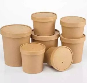 Brown Paper Container With Paper Lid