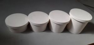 White Paper Container With Paper Lid