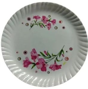 Catering White Printed Plastic Plate