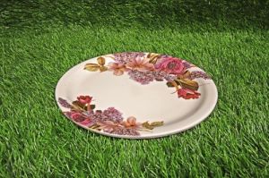 Melamine Purple Flower Printed Dinner Plate