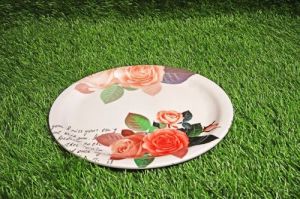 Melamine Multicolor Floral Printed Dinner Plate