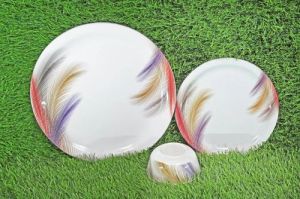 Melamine Feather Printed Dinner Plate