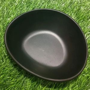 Melamine Black Oval Serving Bowl