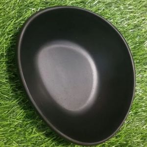 Melamine Black Oval Serving Bowl