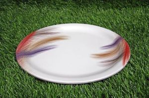 Melamine Feather Printed Dinner Plate