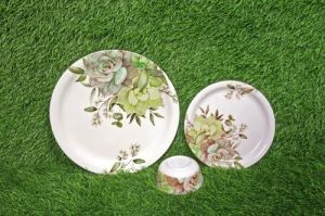 Melamine Floral Printed Plate Set