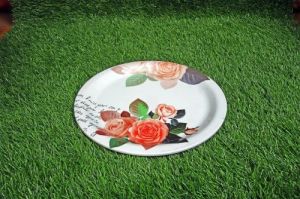 Melamine Multicolor Floral Printed Dinner Plate