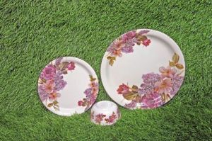 Melamine Multicolor Floral Printed Plate Set