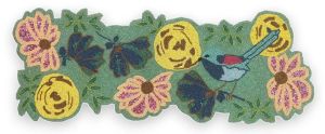 Handmade Vibrant Flower and Birds Theme Beaded Table Runner