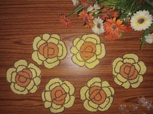 Flower Shaped Table Beaded Coasters