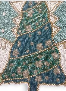 Christmas Trees theme Handmade Beaded Table Runner